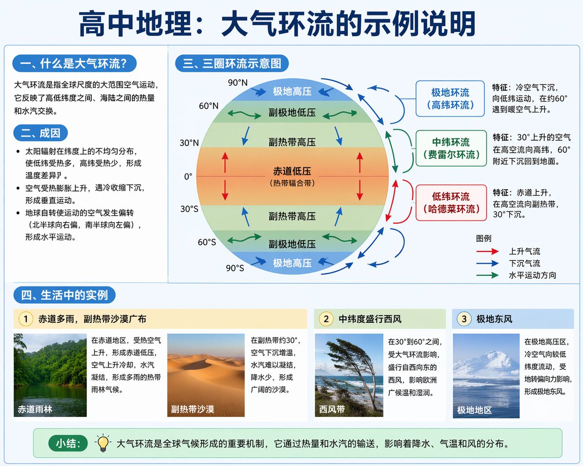 大气环流教育信息图