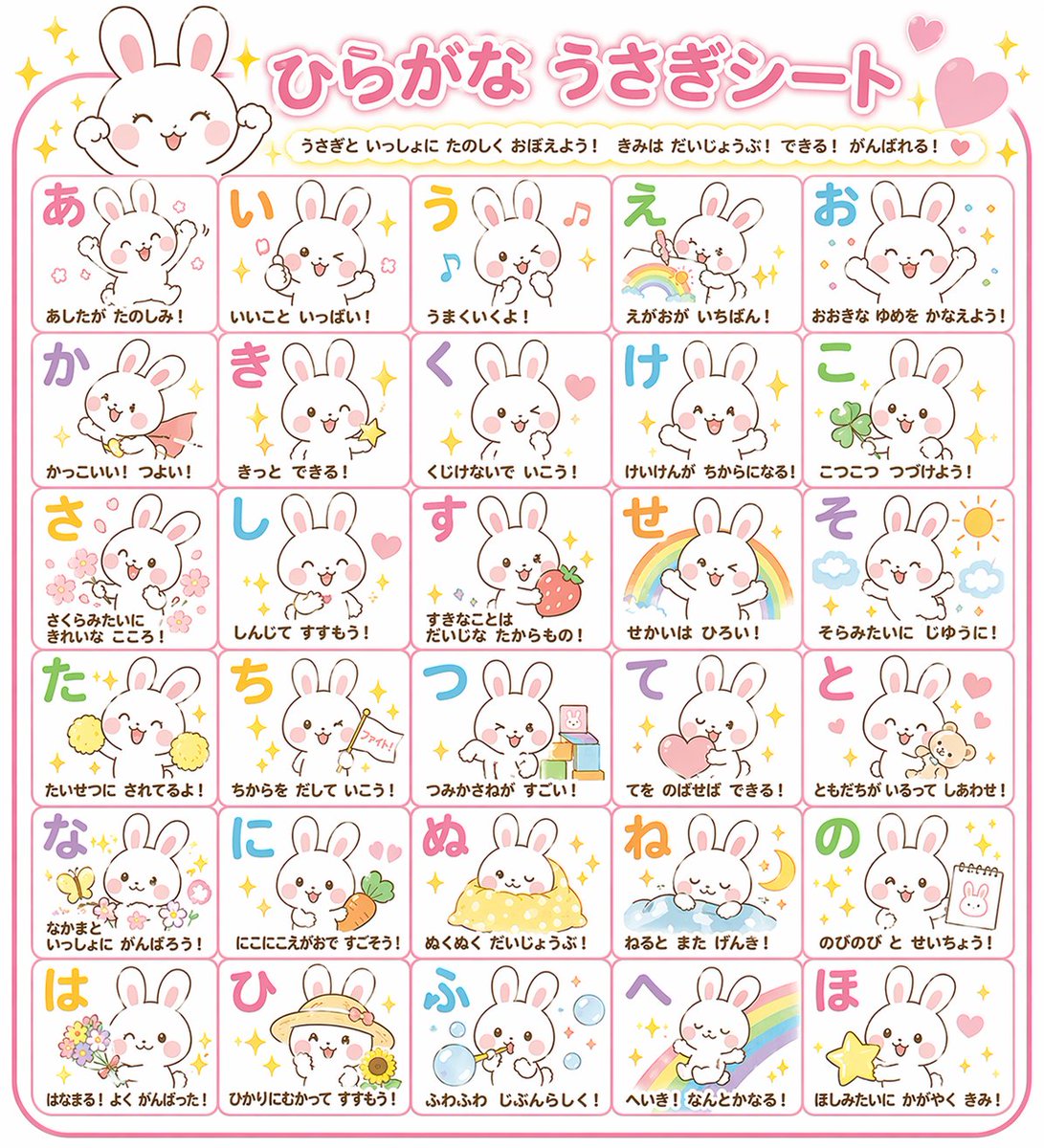 平假名学习表