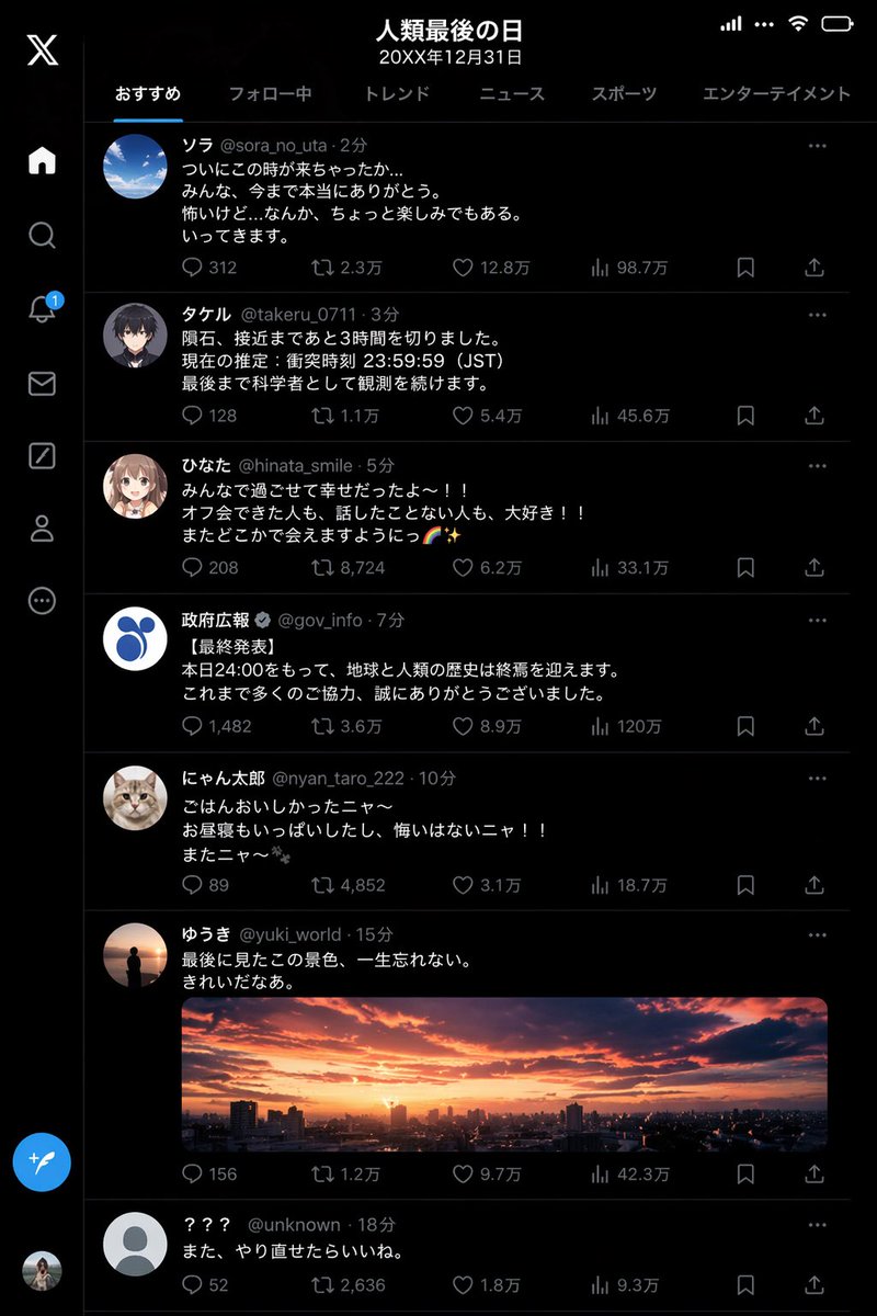 人类最后一天 X 时间线