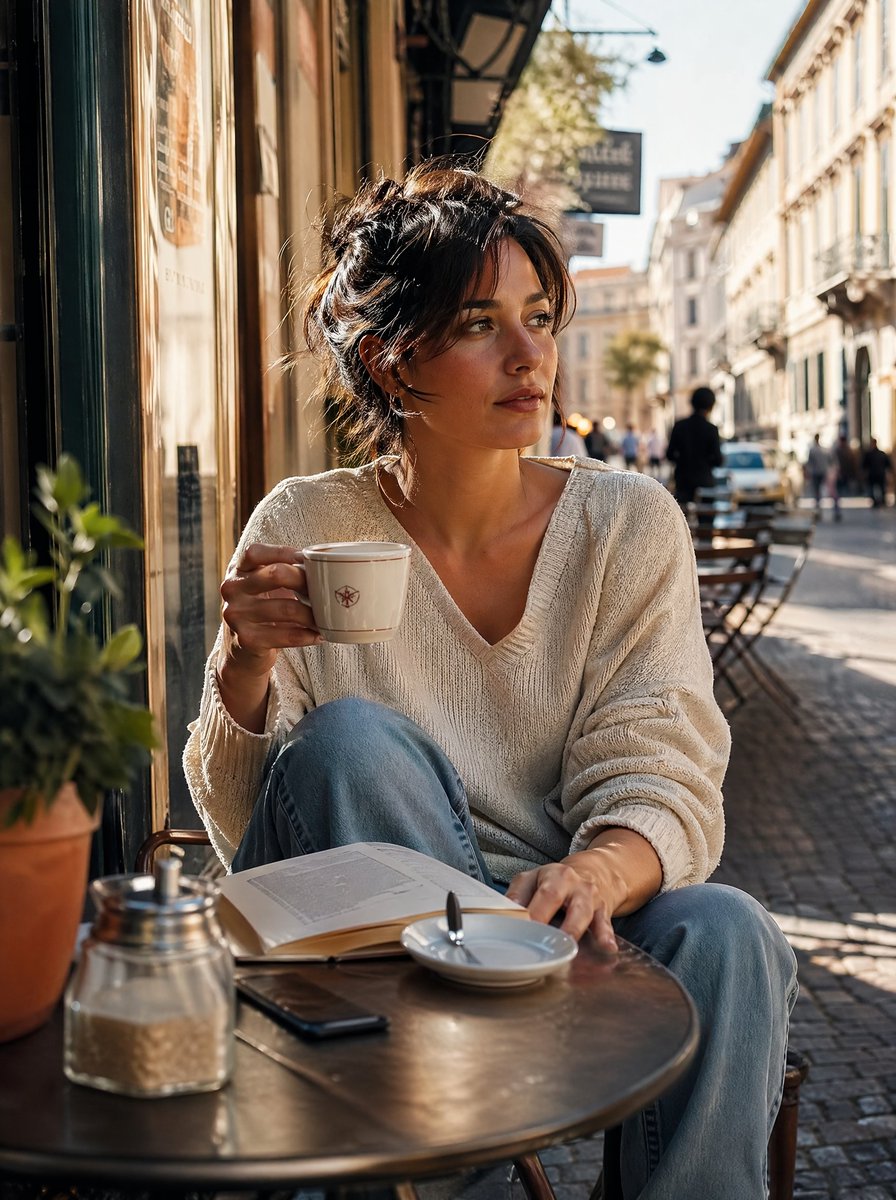 黄金时刻咖啡馆人像