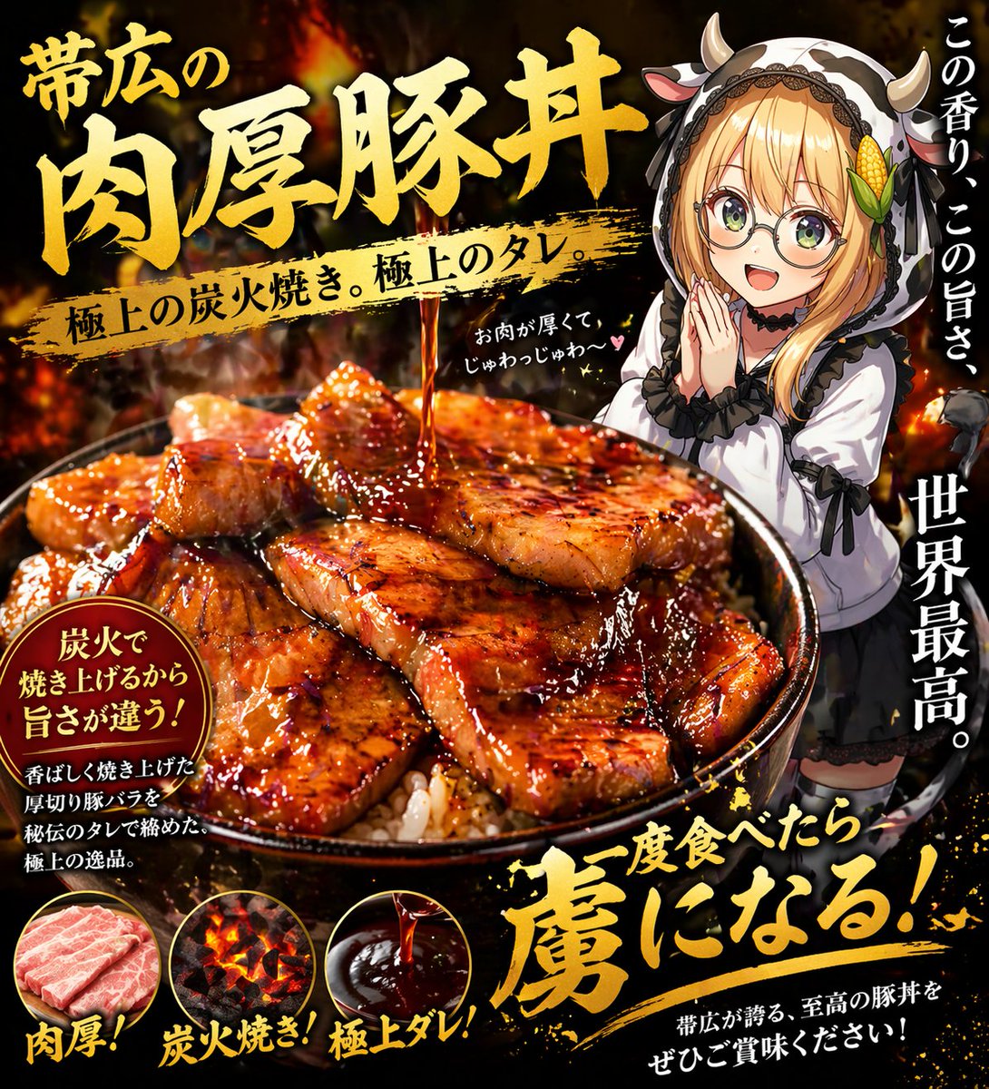 日式火辣豚丼广告海报