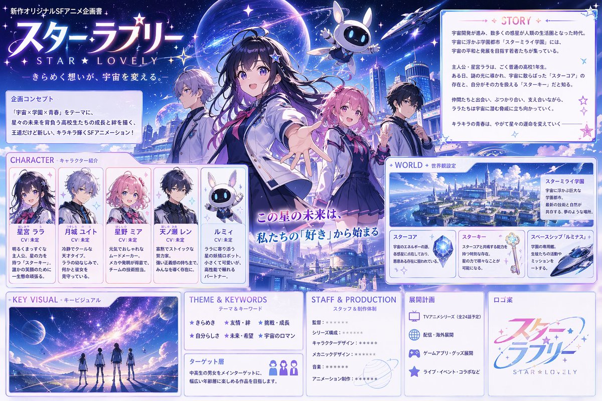 动漫科幻校园项目提案 board