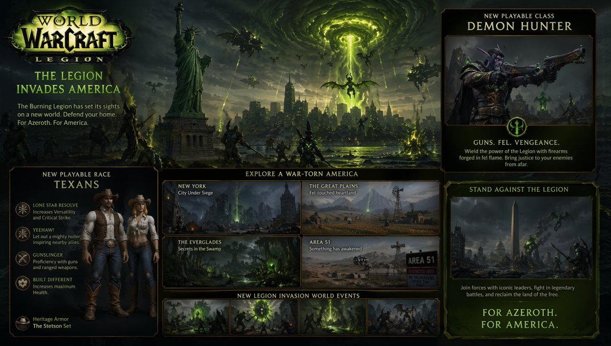 奇幻 MMO 美国入侵宣传海报