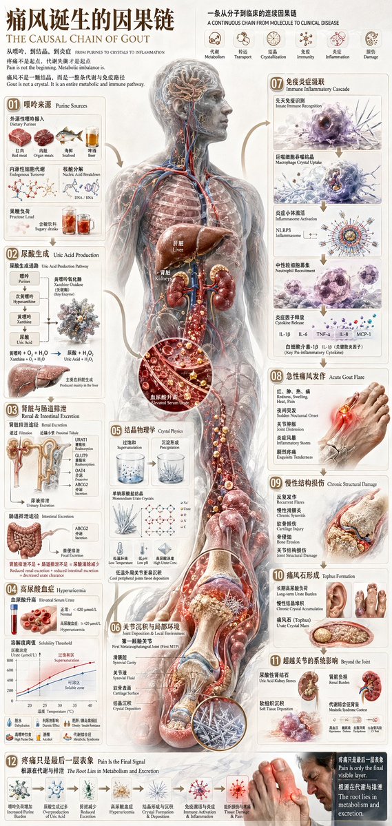Chinese Medical Gout Infographic Poster