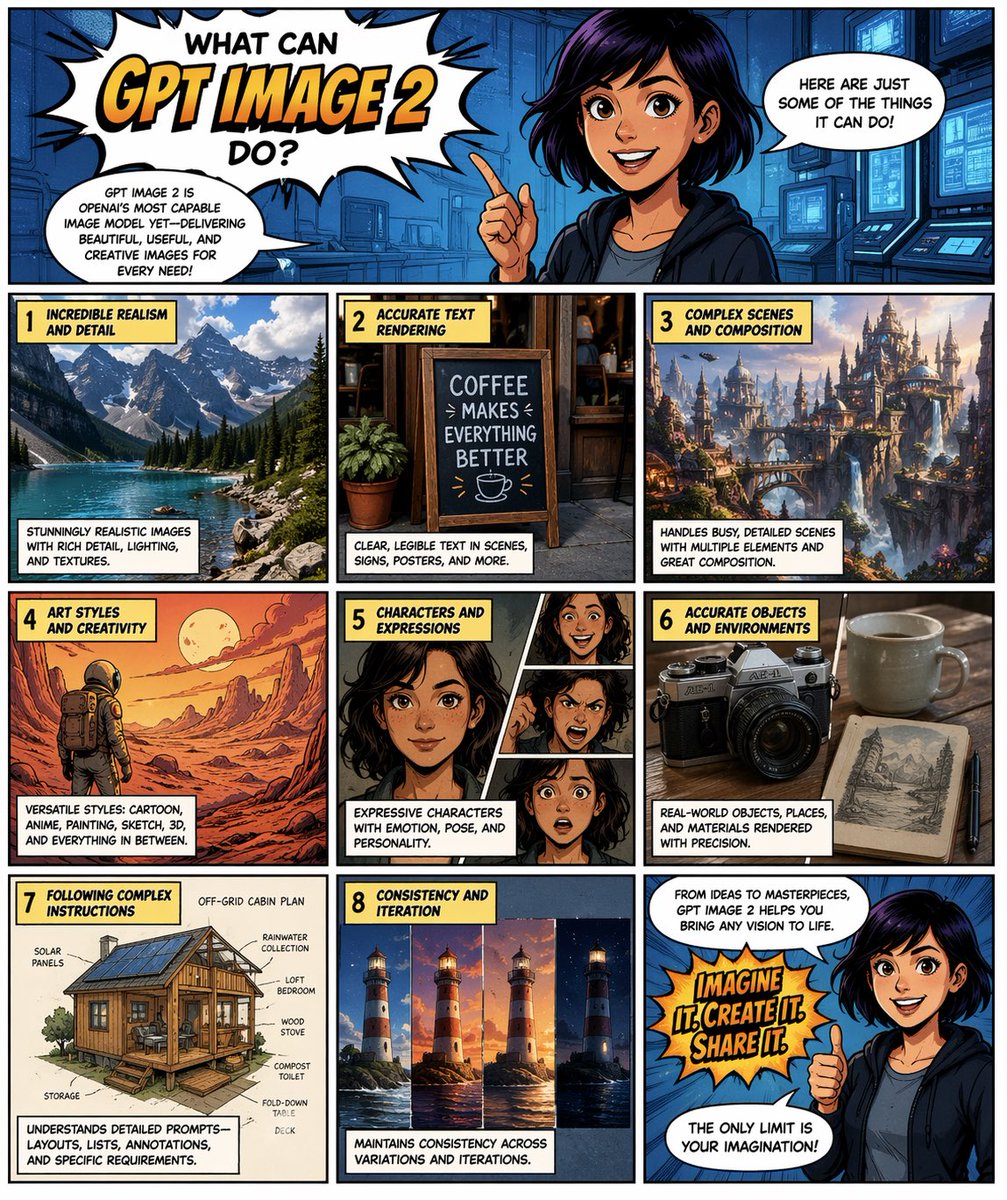 GPT IMAGE 2 功能展示漫画页