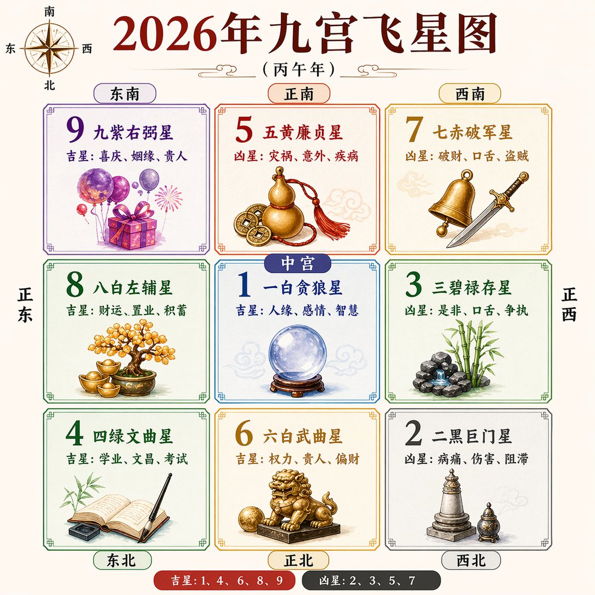 2026 年九宫飞星图