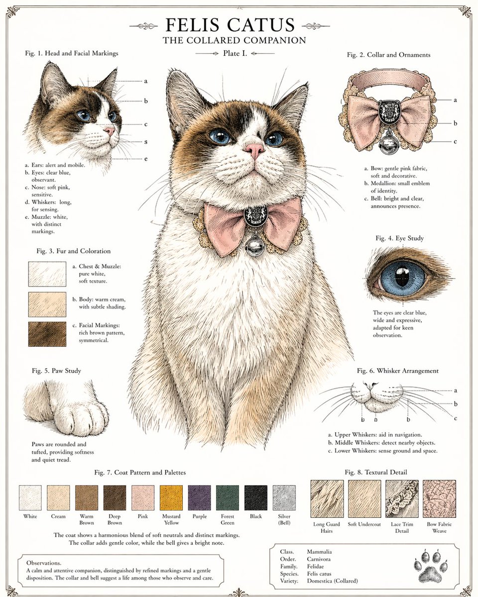 复古猫咪自然历史图鉴