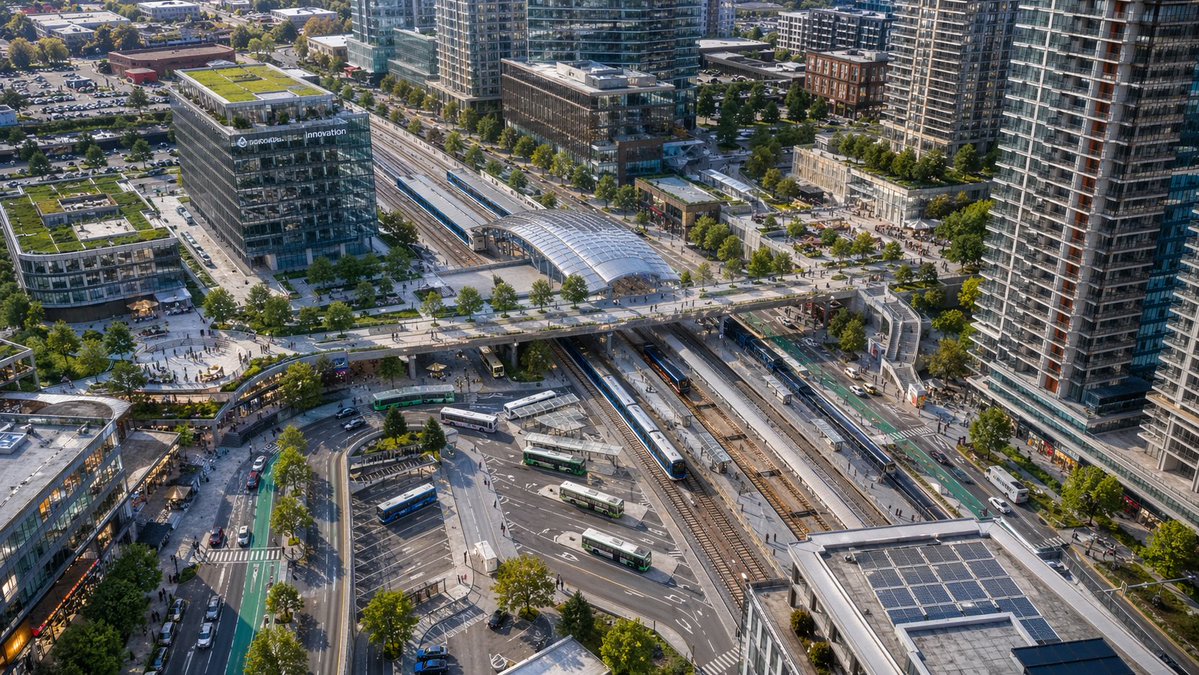 现代交通枢纽鸟瞰图