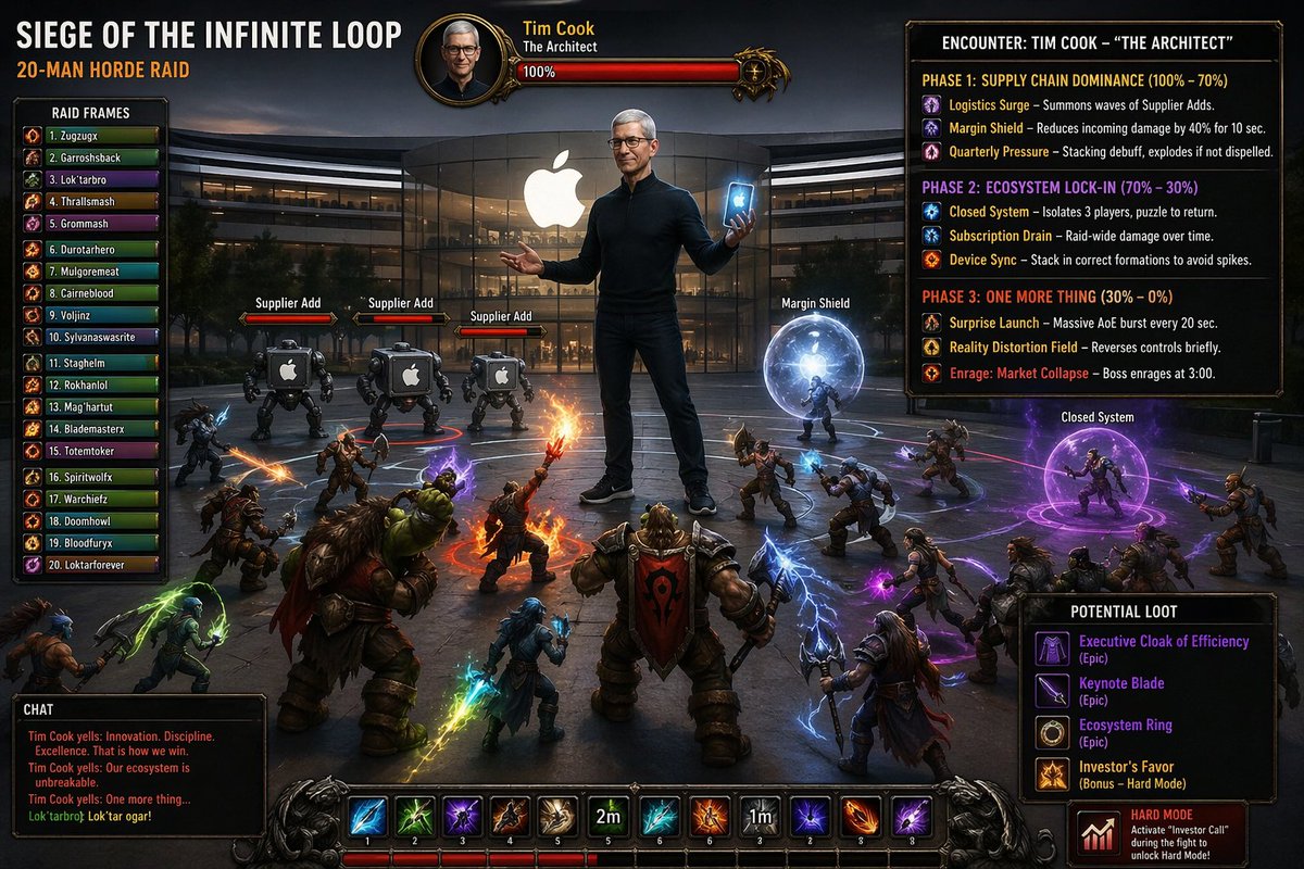 Tim Cook MMO 团本 Boss 屏幕