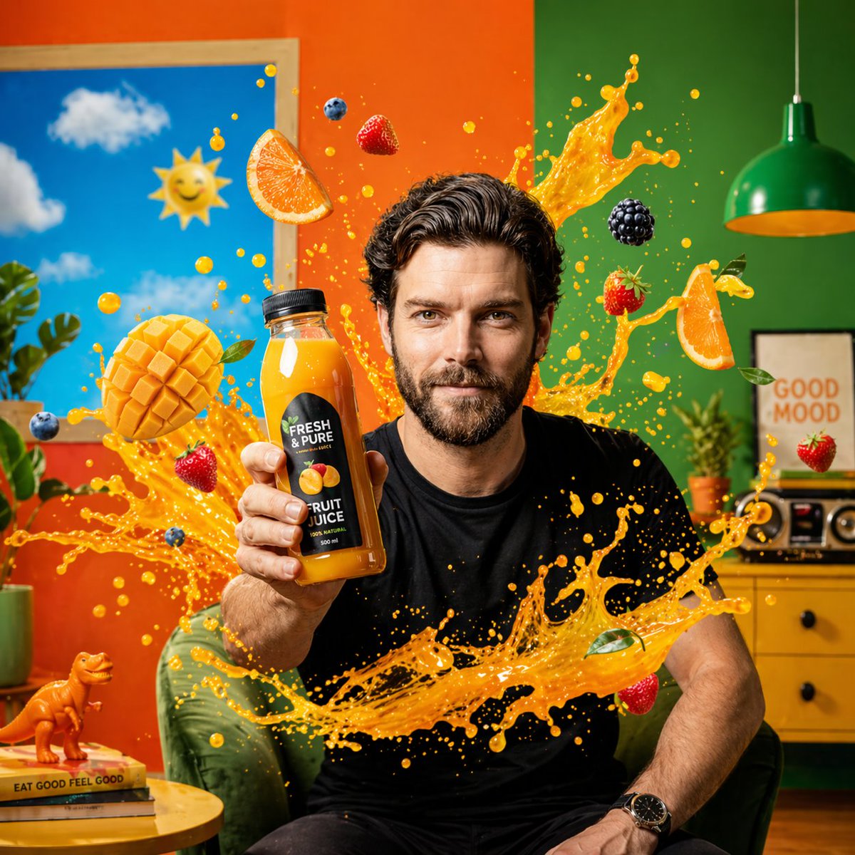 活力果汁广告场景