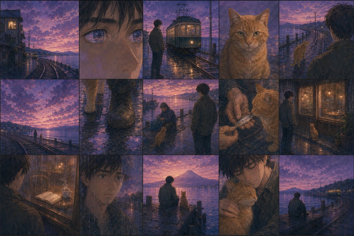 村上春树风格漫画提示词