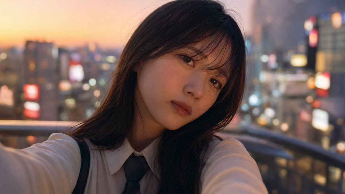 情绪化的日本学生自拍