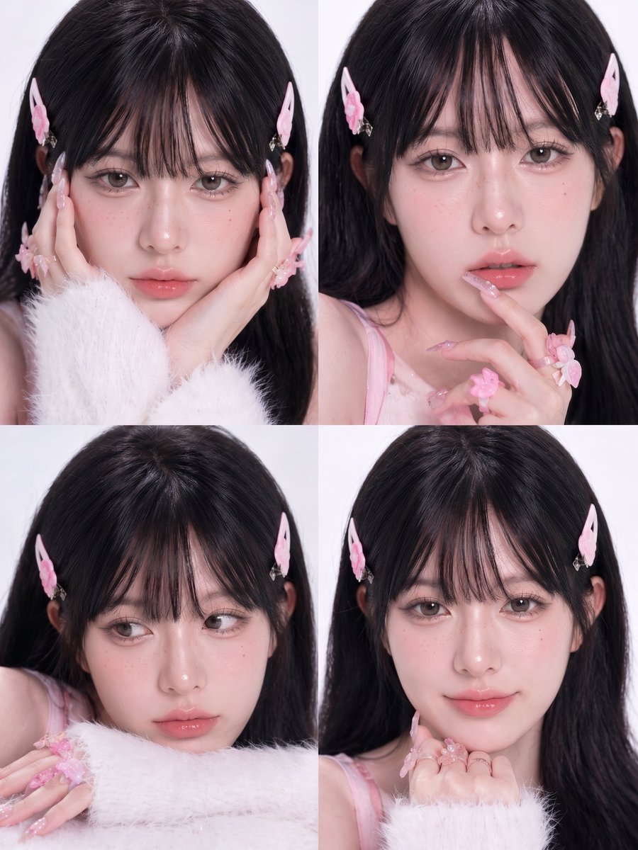 粉色可爱风美妆拼图