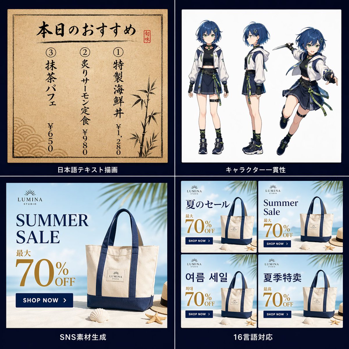 AI 图像功能宣传网格