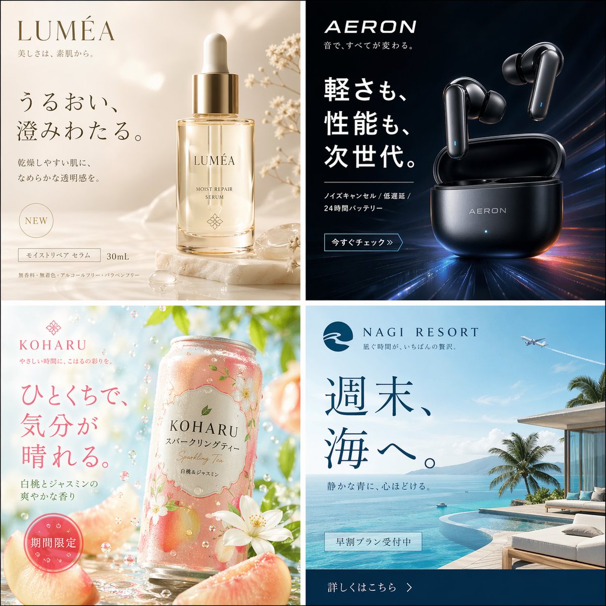 四款日式广告视觉拼贴