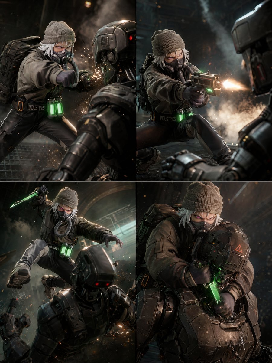 2x2 科幻战斗动作网格