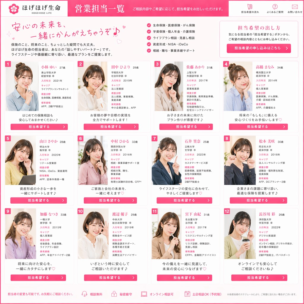 日本保险公司员工名录演示稿