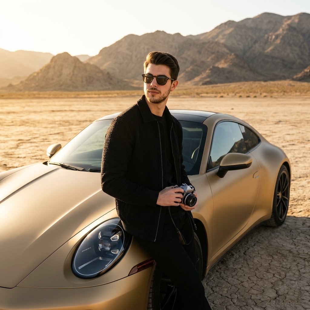 豪车黄金时刻摄影