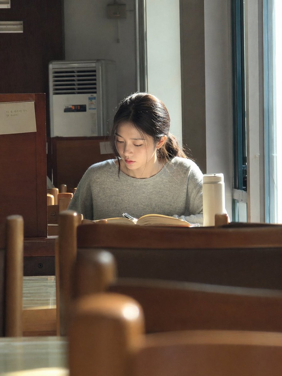 阳光图书馆学习肖像