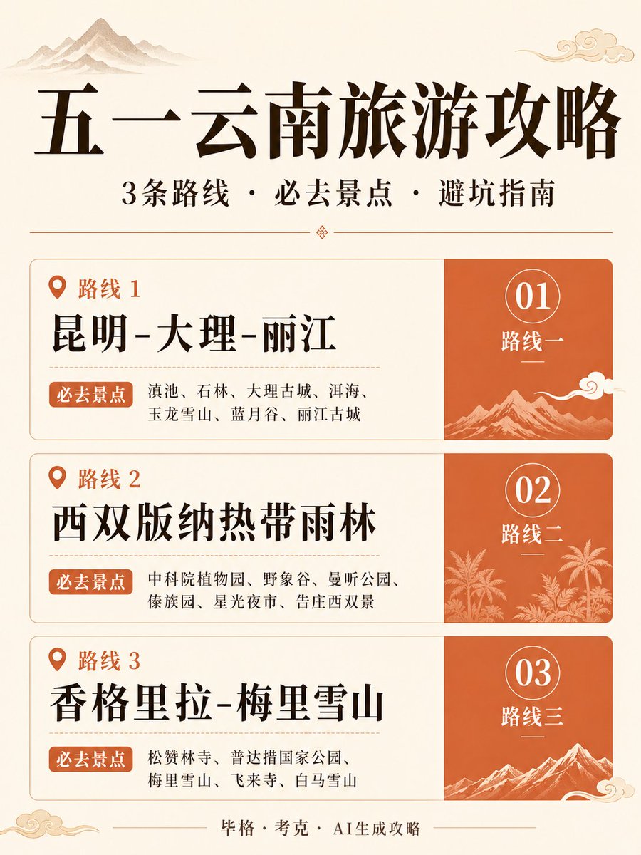 中国云南旅游指南海报