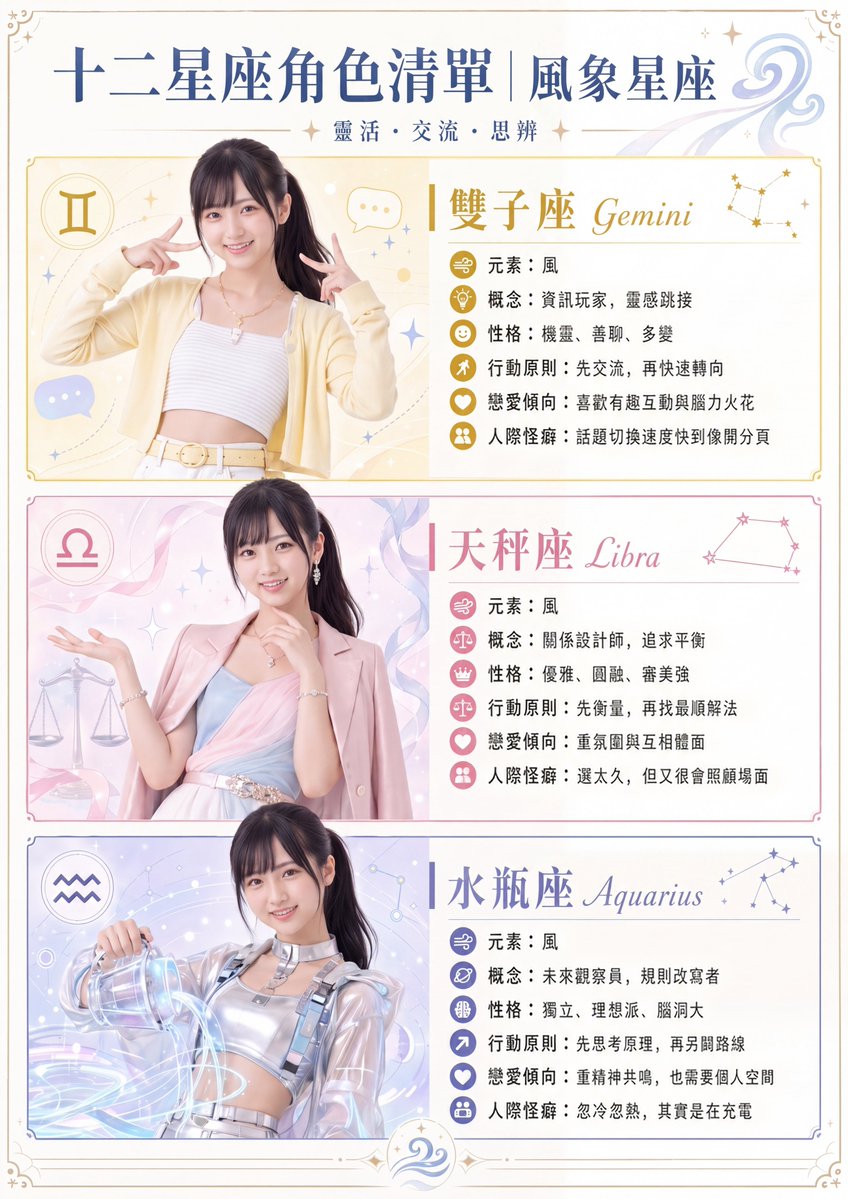 风象星座角色海报