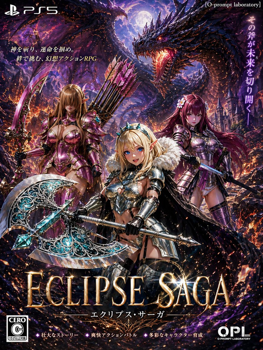 暗黑奇幻风格 PS5 RPG 游戏封面艺术