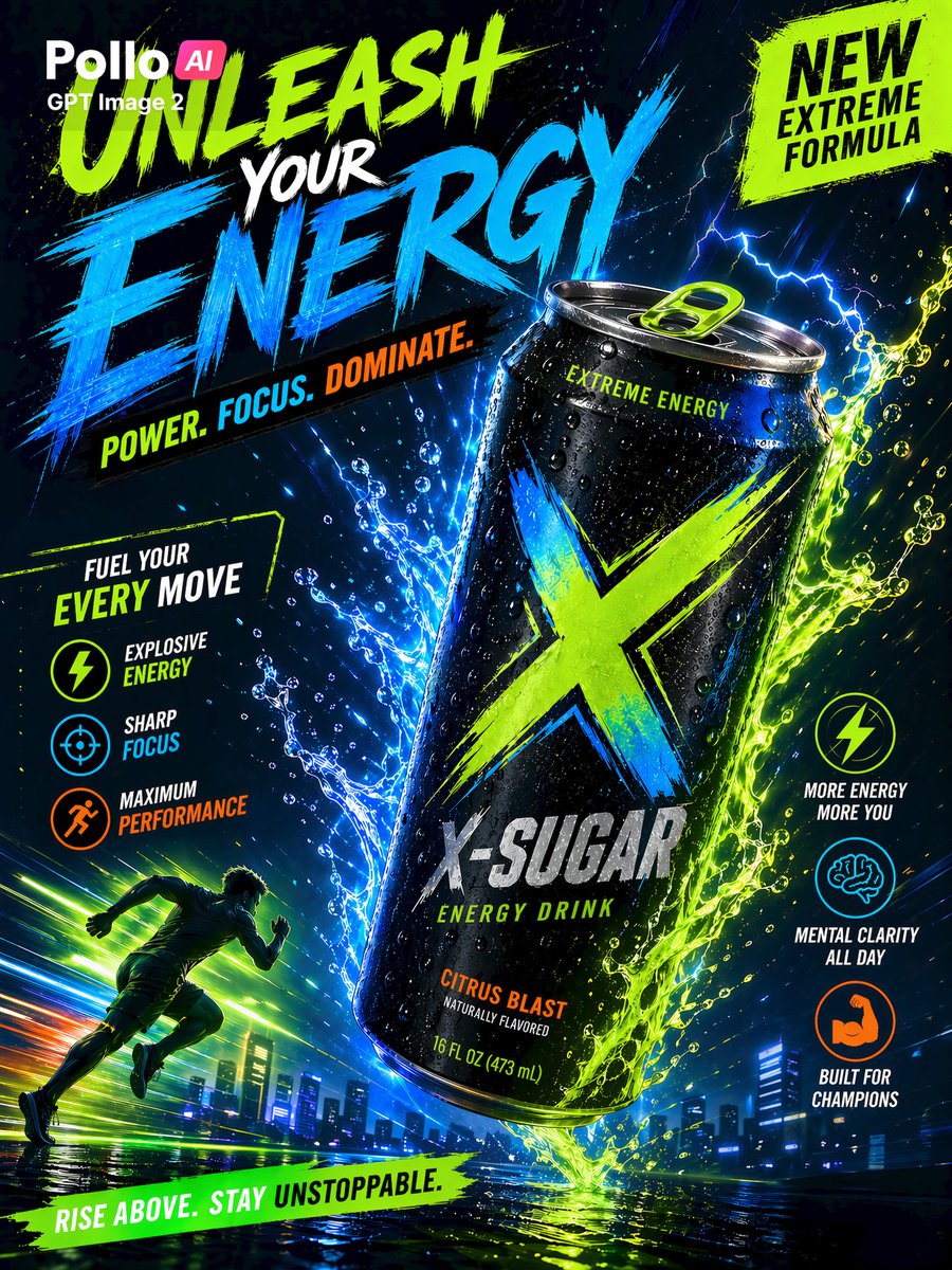 Neon Energy Drink 运动海报