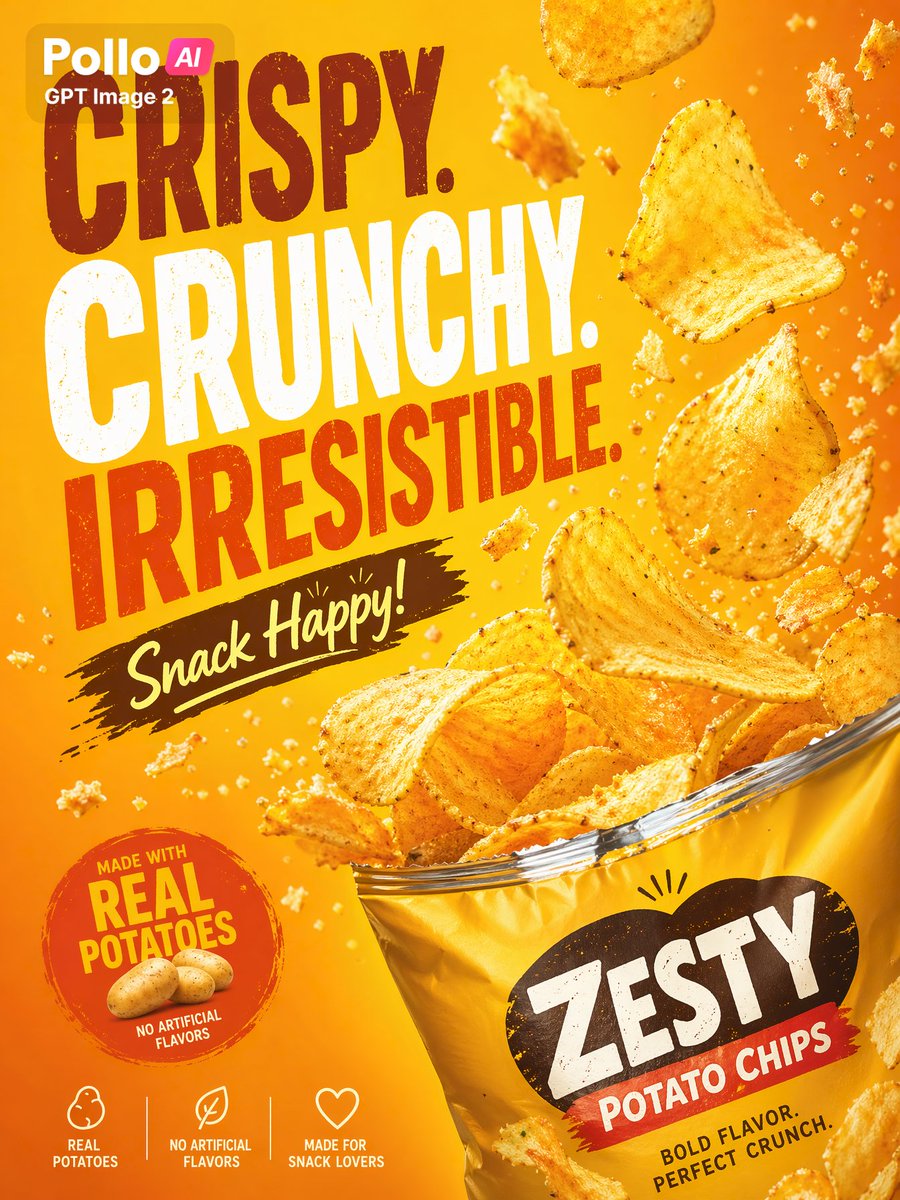 大胆风格薯片广告海报